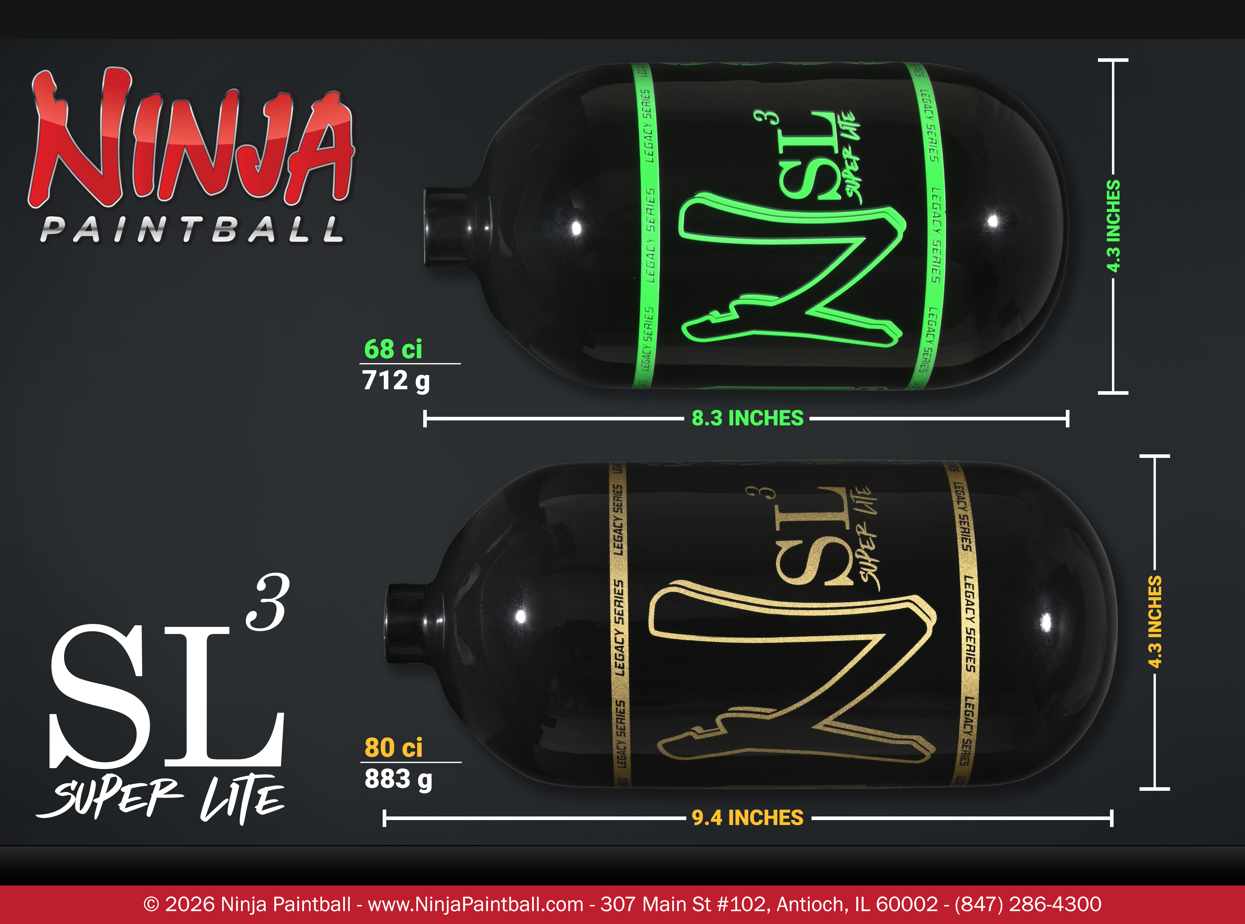 Ninja SL3 Paintball Tanks